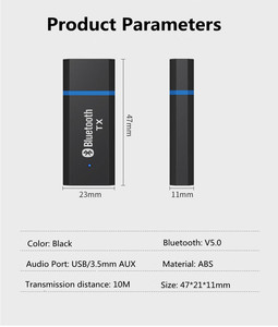 TX3 Mini <span class=keywords><strong>USB</strong></span> + <span class=keywords><strong>AUX</strong></span> Dual Trasmettitore Bluetooth 5.0 adattatore audio senza batteria per Computer TV ecc. - Product Image 4