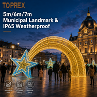 TOPREX Riesiger Sternschnuppen-Lichtbogen Beleuchteter Weihnachtseingangsbogen Großer Outdoor-LED-Motivbogen für Kommunale Garten- und Landschaftsdekoration