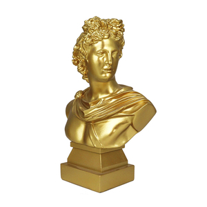 Busto de <span class=keywords><strong>Apolo</strong></span> de Resina Dorada WeiVista, Escultura Griega, Fabricante de Decoración - Product Image 2