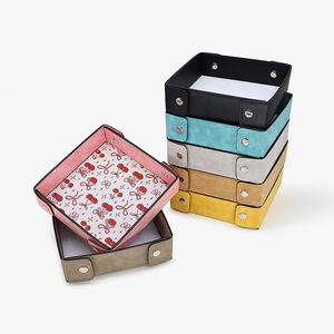 CAJTS Plateau <span class=keywords><strong>de</strong></span> rangement multifonction pliable en cuir PU moderne, vierge pour sublimation, organisateur <span class=keywords><strong>de</strong></span> bureau portable pour bureau/salon - Product Image 4