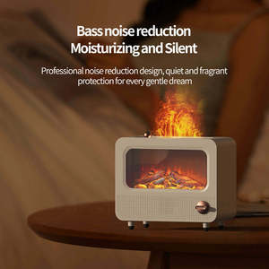 7 màu sắc dẫn lò sưởi ngọn lửa độ ẩm Tinh dầu khuếch tán tiếng ồn trắng chất lượng cao 3D lò sưởi hương thơm không dây kết nối - Product Image 4