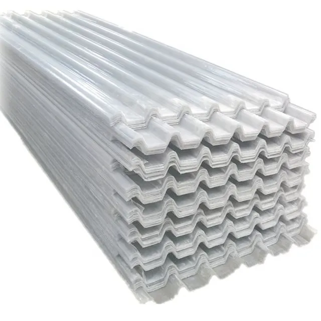 Goedkope Transparant Gegolfd Fiber Dakbedekking Panel Kleur Glasvezel Versterkt Plastic Grp Frp 0.8 1 1.5 2Mm Sheet Tegel Schuur