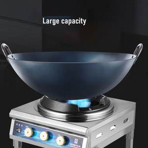 Chảo gang phủ sẵn gia vị dùng cho bếp gas, dung tích lớn, dành cho nhà hàng, kích thước 40/60cm - Product Image 3