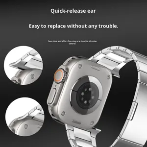 Correa de reloj inteligente Ultra2 de liberación rápida fina de una cuenta de acero de lujo hebilla transpirable de acero inoxidable 49mm para I <span class=keywords><strong>Watch</strong></span> - Product Image 5
