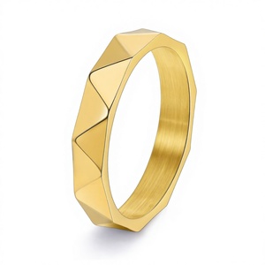 Anillo de oro de 18 quilates con diamantes personalizados de 4 mm de ancho, diseño de cruz, para hombre y mujer, joyería floral, suministro transfronterizo. - Product Image 1