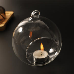 Creative Double Transparent Glass Handmade Eco-friendly Small Tea Light <strong>Holder</strong> Christmas Home Wedding Hanging Decoration Blister - Product Image 1