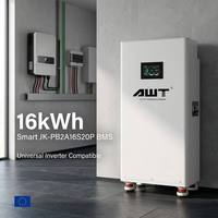 Freistehende 16kWh LiFePO4 Batterie 51,2V 314Ah Klasse A+ Solarenergiespeicher mit JK BMS EU Lagerbestand DDP