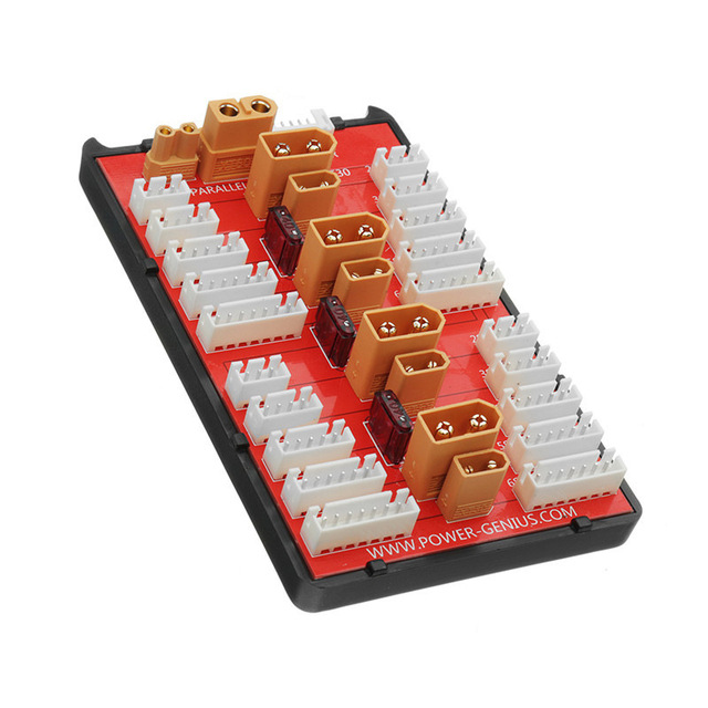 XT60 + XT30 2-in-1 Parallel Charging Board 4 Groups 2S-6S LiPo Battery Parallel Charger Board Expansion Plate for RC Models