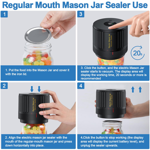 Machine de mise sous vide automatique électrique USB portable pour bocaux Mason, idéale pour la conservation des aliments à la maison et en camping-car (modèle 2026) - Product Image 3