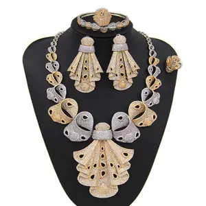 Yulaili Snack Ontwerp Nieuwe Mode Luxe Groothandel Amerikaanse Diamant Sieraden Sieraden Set Voor Vrouwen