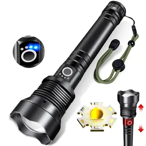 Best Selling P70 LED Torch Light 2000 Lumens Rechargeable Tactical Flashlight with Long Range Distance Battery Powered