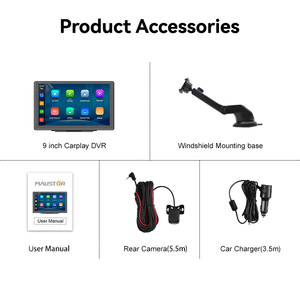 Maustor 9 pouces IPS écran tactile DashCam DVR BT WIFI sans fil CarPlay sans fil Android Auto <span class=keywords><strong>Portable</strong></span> <span class=keywords><strong>lecteur</strong></span> <span class=keywords><strong>DVD</strong></span> pour <span class=keywords><strong>voiture</strong></span> universelle - Product Image 6