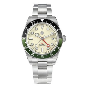 San <span class=keywords><strong>Martin</strong></span> envío gratis al por mayor 10atm NH34 mecánico automático de acero inoxidable Bidireccional Aluminio buzo reloj de buceo para la venta - Product Image 2