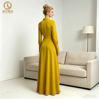 dubaï turc islamique modeste personnalisé femmes robe musulmane Abaya caftan diamant cristal gland Satin ouvert Abaya ensemble