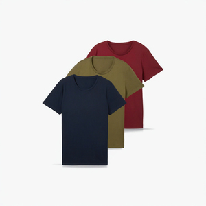 Camiseta de Hombre OEM 100% Algodón, Corte Regular, Manga Corta, Cuello Redondo, Color Sólido, Tejido de Punto, Informal, para Uso Diario - Product Image 1