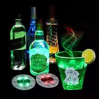 Accessoires de Bar Fête Mariage Logo Personnalisé LED Autocollant Bouteille de Vin Lumière LED Flash Tasse Dessous de Verre