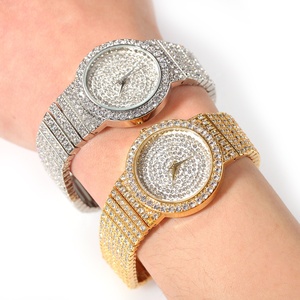 Montres <span class=keywords><strong>de</strong></span> luxe Hip Hop Bling en diamant glacé pour femme, <span class=keywords><strong>montre</strong></span>-bracelet couleur argent or, bijoux rappeur pour dames - Product Image 3