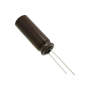 Condensateur à traversée de canal, fabriqué par le fabricant, en aluminium, 220 µF, 20 %, 100 V, RADIAL UPM2A221MHD, 220 µF - Product Image 1