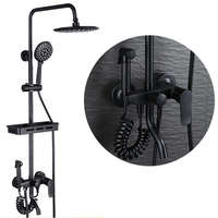 Robinet de douche en cuivre noir, ensemble de douche mural moderne et luxueux pour salle de bain