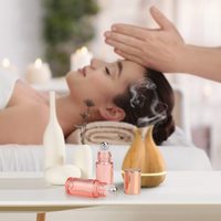 Bouteilles en verre à rouleau plat de 5ml 10ml avec métal or rose pour couvercle à bille quantité minimale de commande de parfum d'huiles essentielles transparentes 100 pièces