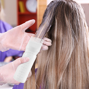 Botol plastik 6oz 180ml sisir pembersih kering rambut Salon dengan aplikator sikat untuk sampo Losion pemeras pewarna minyak - Product Image 4