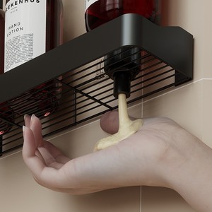 En gros, Étagère de douche murale auto-adhésive pour salle de bain, support de rangement pour savon, ensemble doré, boîte à épices de cuisine - Product Image 2