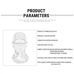 Impresión personalizada del logotipo del diseñador de la cubierta de la cara de punto de cara completa pasamontañas 1 Agujero de seda de hielo máscara de montar cubierta al por mayor chica gorros - Product Image 2