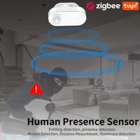 Détecteur de présence humaine et de mouvement PIR avec mesure de luminosité Haozee, compatible Zigbee2mqtt et Home Assistant, alimenté par batterie, pour hôtels