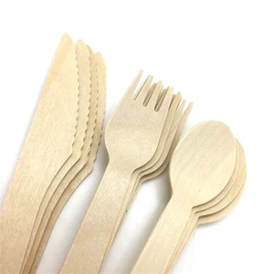 <span class=keywords><strong>Pas</strong></span> <span class=keywords><strong>Cher</strong></span> En Gros 100 Fourchettes 100 Cuillères 100 Couteaux Couverts En Bois Jetables 6 "Série - Product Image 3