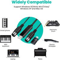 Jeu de câbles MIDI TNP vers USB avec adaptateur de Type C cordon USB MIDI Piano 2 en 1 de PC vers clavier