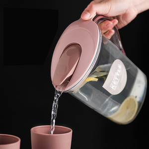 Hot Bán Chịu Nhiệt Nước Ép Trà Sữa Đo Rõ Ràng Cup Pot Nắp Bình Nhựa Nước Lạnh Jug <span class=keywords><strong>Set</strong></span> - Product Image 3