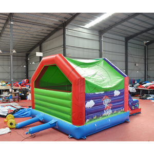 Casa de Juegos Inflable Colorida Estilo <span class=keywords><strong>Cabaña</strong></span> con Tobogán, <span class=keywords><strong>Castillo</strong></span> Inflable Comercial para Niños, Combinación de Juegos para Fiestas en <span class=keywords><strong>el</strong></span> Patio Trasero - Product Image 4