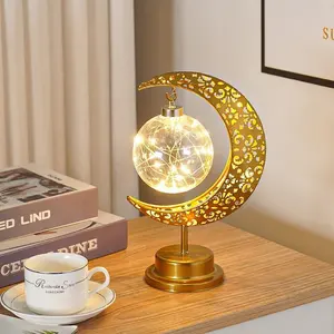 L alta calidad EID luz LED personalidad creativa hierro forjado Luna lámpara bola bombilla estrella atmósfera lámpara de mesa decoración de dormitorio