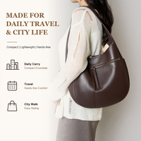 Sac à bandoulière Hobo en cuir véritable pour femme avec poche avant zippée, grande capacité, sac à main de travail pour le bureau et le quotidien