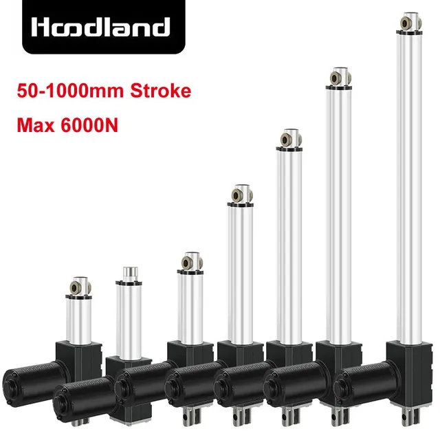Hoodland 6000N Heavy Duty Linear Actuator DC 24V Brush Motor 30-1000mm Stroke for Industrial Automation Massage Equipment