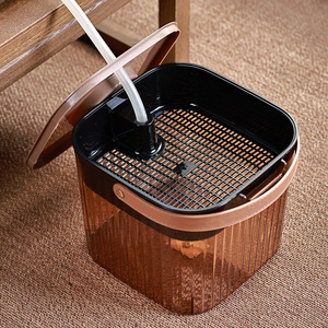 Square <b>Tea</b> Bucket With Lid Leak Proof For Kung Fu <b>Tea</b> <b>Set</b> Household Drainage Use Transparent Color - Product Image 3