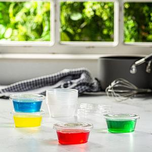Contenant à sauce jetable, mini gobelet en PP avec couvercle, gobelets en plastique personnalisés, plusieurs tailles, grossiste - Product Image 1