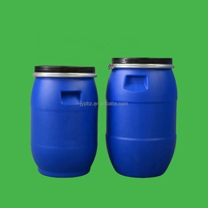 30L HDPE blauwe kunststof emmer, open bovenkant, food grade, recyclebaar, melkcontainers met ijzeren hoepelringen, JYP merk, goud gestempeld - Product Image 4
