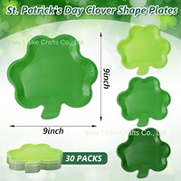 Assiettes en papier jetables épaissies à motif trèfle pour la Saint-Patrick, fête d'anniversaire, dessert, collation, lot de 48 pièces pour fête festive