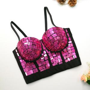 Top bustier <span class=keywords><strong>court</strong></span> en verre à sequins, style corset sexy <span class=keywords><strong>pour</strong></span> la danse et la scène - Product Image 4