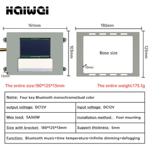 Sensor Táctil Inductivo de Espejo con Pantalla de Temperatura CCT de Alta Calidad 5A 60W para Interruptor de Luz y Regulador de Intensidad para Reproductores de Iluminación - Product Image 4