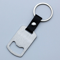 Logo personnalisé gravé au laser en forme de Ronud porte-clés en cuir vierge en acier inoxydable brossé porte-clés pendentif étiquette