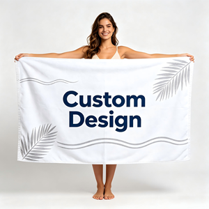 Serviette de plage en microfibre imprimée, impression numérique personnalisée, séchage rapide, super absorbante, légère, sans sable - Product Image 1