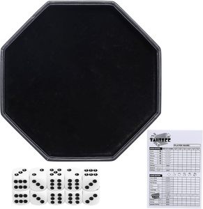 Velours en cuir PU pour rouler les dés plateau de rangement avec dés multicolore octogone dés plateau roulant ensemble pour jeux de table - Product Image 1