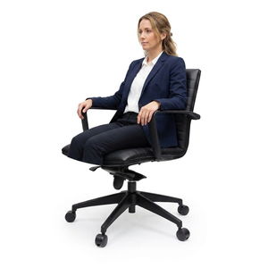 KINSHA Modern PU Leather Executive Office <b>Chair</b> Fixed Armrests Swivel Base Ergonomic Design for Commercial Use Model CLL I-03E - Product Image 1
