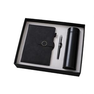 Carnet de notes en cuir PU gris promotionnel en gros pour cadeaux, journal personnalisé, ensemble cadeau avec tasse thermos et bouteille d'eau - Product Image 2