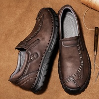 Chaussures pour hommes, bottes antidérapantes, mocassins cousus, semelle souple, respirantes, plates, faites à la main, taille 48, habillées