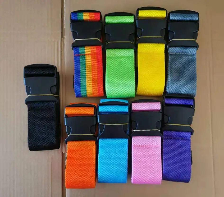 Amazon hot sell cheap 5CM luggage belt 13 colors stock top quality promotional webbing polyester PP luggage strap
