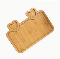 Assiette ronde en bois de bambou pour steak, fruits, dessert et dim sum - Écologique et durable
