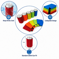 Vente en gros de manchons isothermes pliables écologiques vierges en néoprène pour sublimation, porte-bouteilles de bière pour canettes de 12 oz